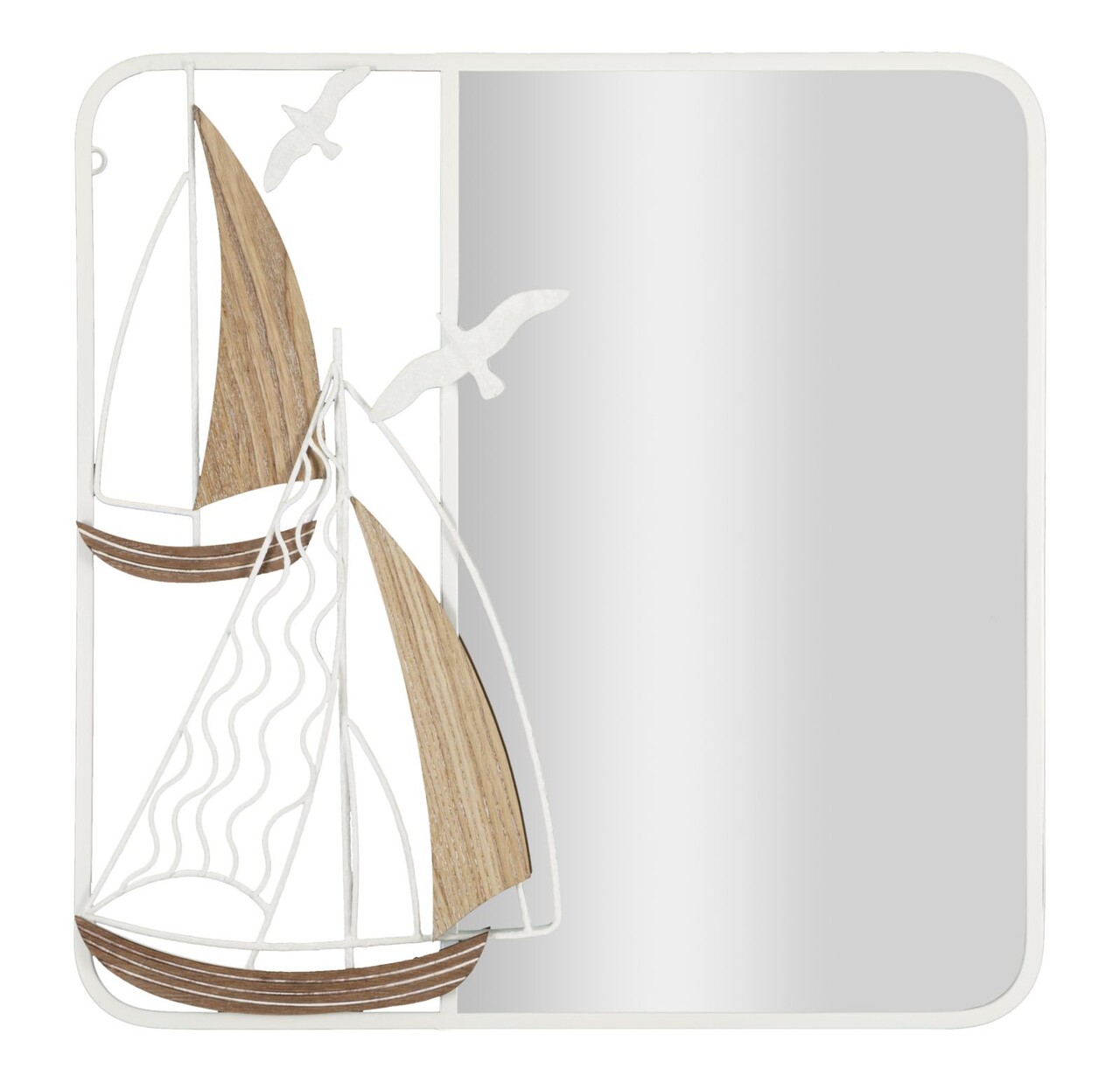 Oglinda de perete Adriatic, Mauro Ferretti, 60x60 cm, MDF/fier, alb'maro - imagine 7